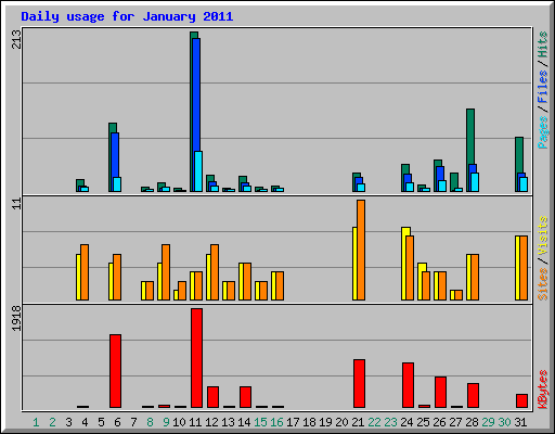 Daily usage for January 2011