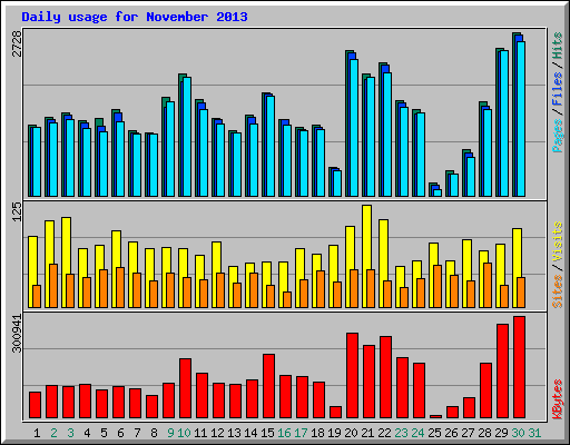 Daily usage for November 2013