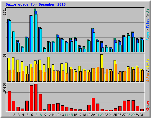 Daily usage for December 2013