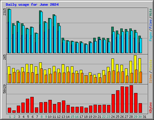 Daily usage for June 2024