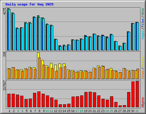 Daily usage for May 2025