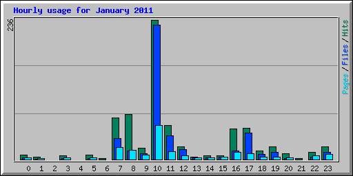 Hourly usage for January 2011