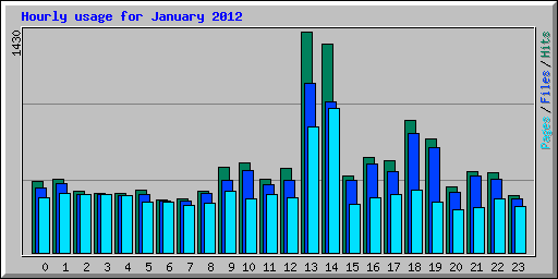 Hourly usage for January 2012