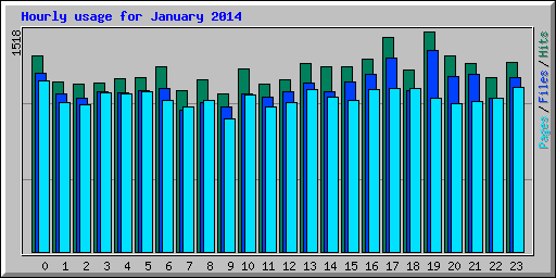 Hourly usage for January 2014