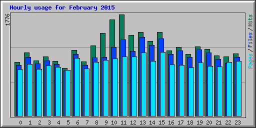 Hourly usage for February 2015