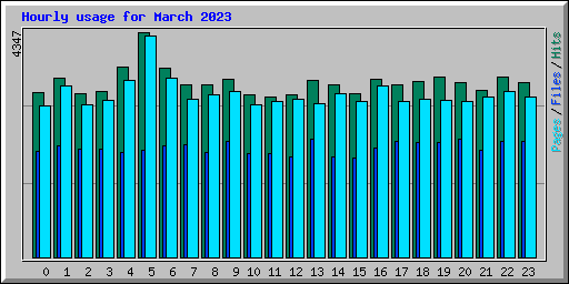 Hourly usage for March 2023