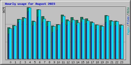 Hourly usage for August 2023