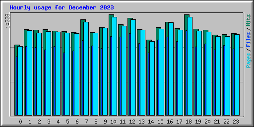 Hourly usage for December 2023